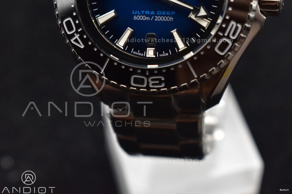 Ultra Dial 6000M Bezel SS A2824 1:1 Deep Bracelet Best Edition SS Ceramic Seamaster TF on Black Blue 1231